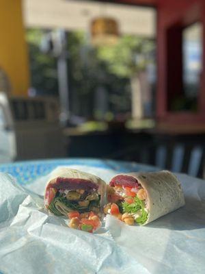 Veggie wrap with Roasted beets and Chick peas