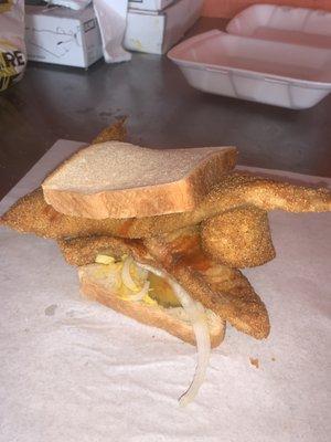 Loaded Whiting Fish Sandwich.