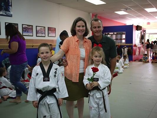 It's often a family affair at this studio. This family has 3 kids taking class.