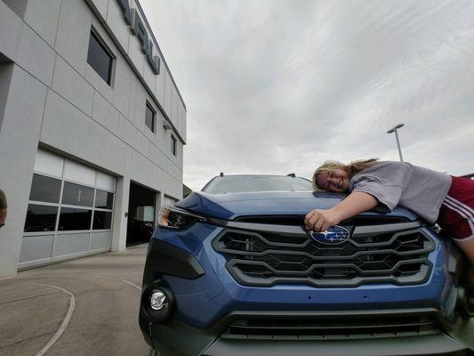 2024 Crosstrek and happy daughter