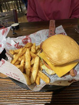 Burger and fries