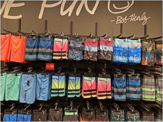 I can't decide. Stylish and colorful beach board-shorts.