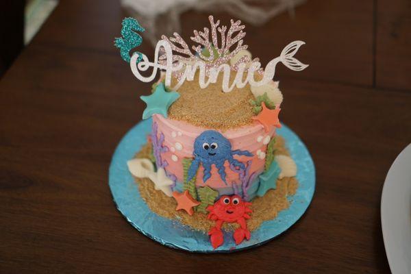 "Under the Sea" theme birthday cake