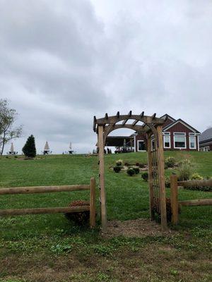 View to the patio and picnic area