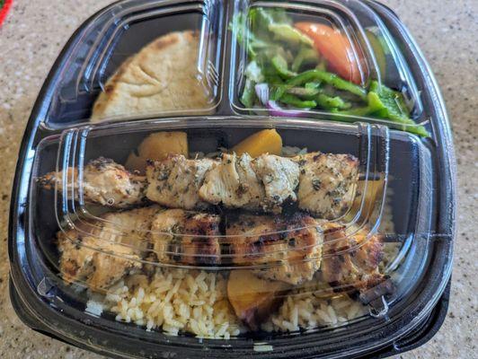 Chicken Kabob dinner