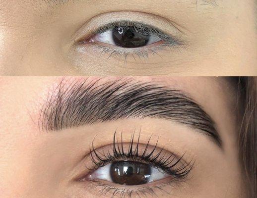 LASH LIFT AND TINT
EYEBROWS LAMINATION AND TINT