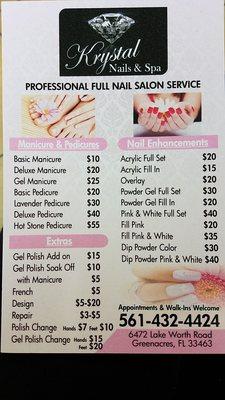 Nail menu