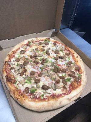 Sausage and peppers pizza