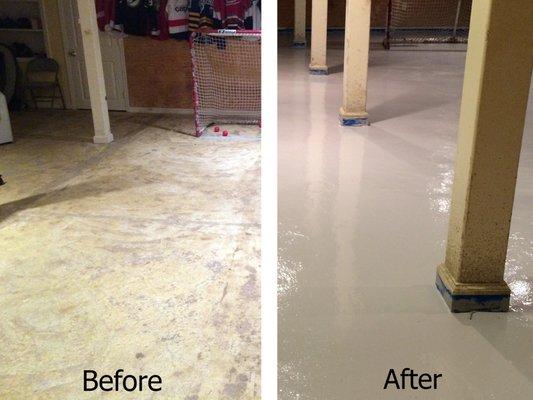 Epoxy floor coating - Residential Floor, Long Island, NY