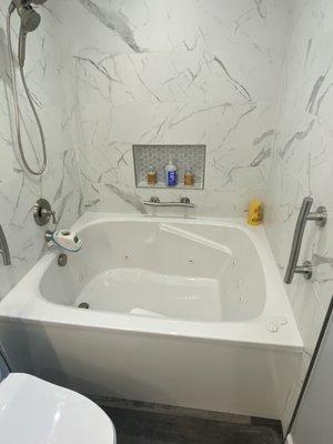 Bathroom remodel with large spa tub