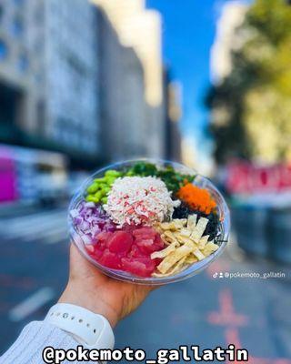 Poke bowl with two proteins