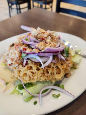 Deep fried ground catfish