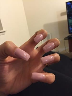 Nails are uneven & have ridges in them , not smooth at all .