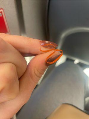 Gaps where they didn't paint my nail