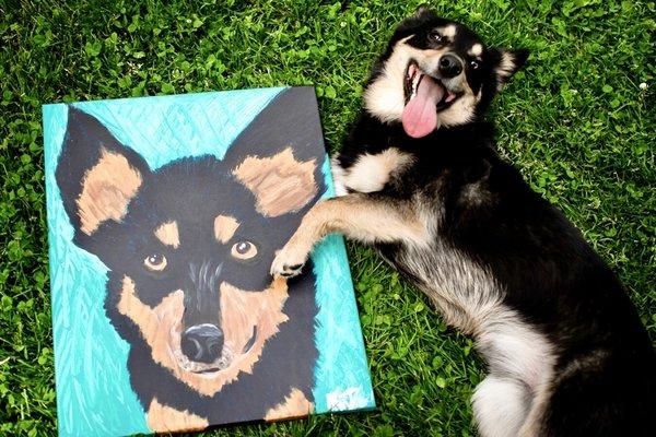 We'll help you paint your pet's portrait. It can be any kind of animal.