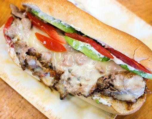 Full menu of cheesesteaks