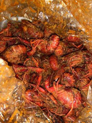 Crawfish with their KC sauce - strong spicy pepper flavor