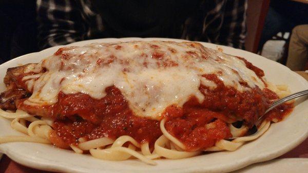 Eggplant Parm. Served with a salad