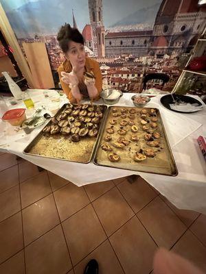 Leesa preparing our great dinner while we learn to do it at home.