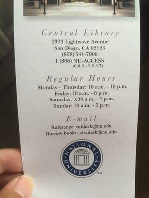 Library hours