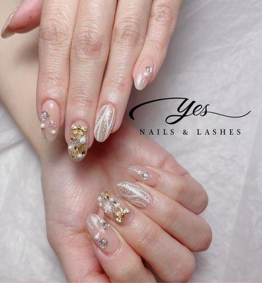 JAPANESE GEL mani w/hard gel with Design, please for appointment (626) 521-6666 or Text (626)866-1588