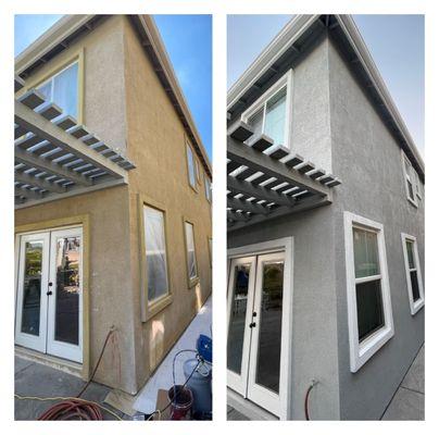 Exterior paint job before & after