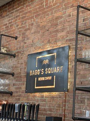 Bagg's Square Brewing Company sign.