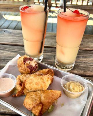 Reuben & Cuban Eggrolls and Jameson Slushie