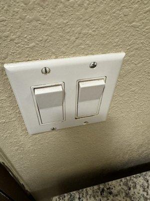 Light switch after I already wiped front surface.