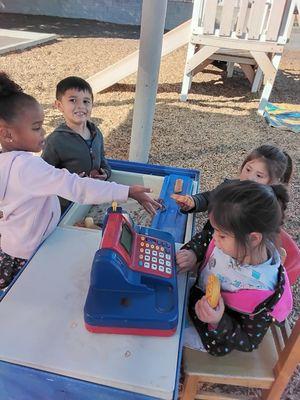 My daughter playing with her friends at busy bees