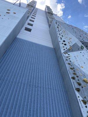 Outside climbing wall