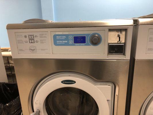 Another example of a washing machine, 4$ or 16 quarters, allows for normal or extra rinse. (3/19/2018)