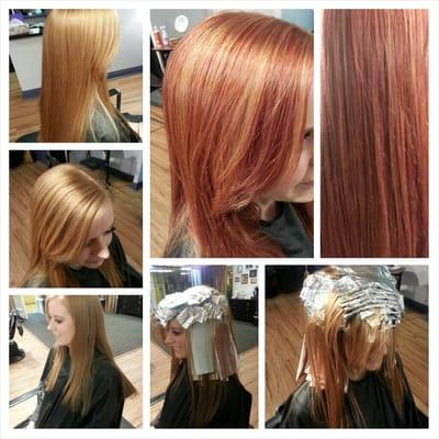 Natural strawberry blonde with sassy red copper lowlites