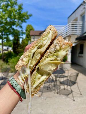 Artichoke pesto grilled cheese