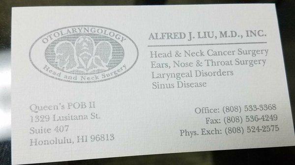 Da doc's business card............