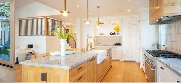 Custom cabinetry, flush inset kitchen design and custom built-ins