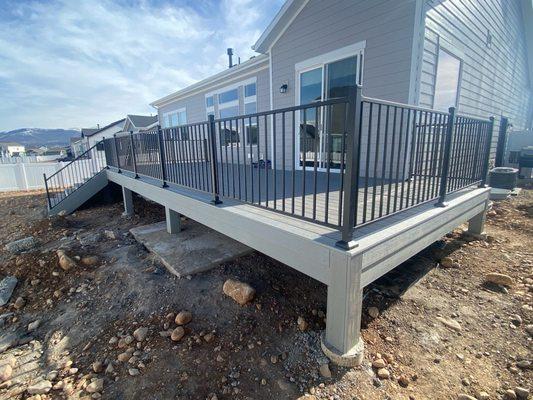 Composite Decking with Iron Railings