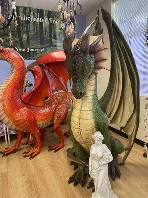 Large dragon sculptures