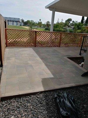 Lattice, pavers and gravel