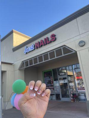 Pink and white nails! And acrylic!