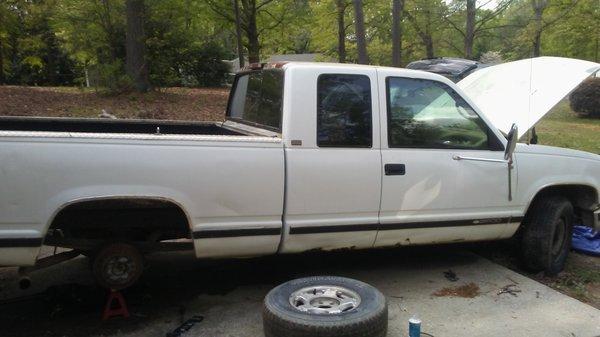 1995 Silverado Rear wheel cylinder repair, front brakes replacement and caliber replacement