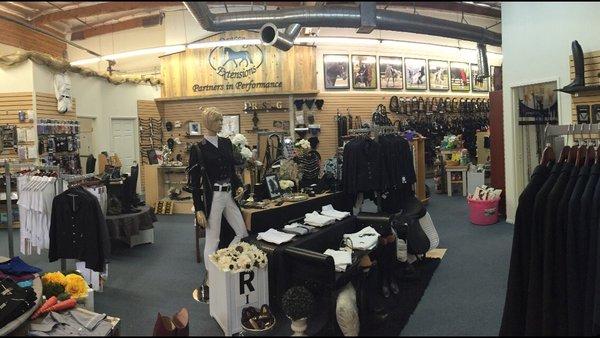 Amazing selection of boots, coats, britches, saddles, bridles, and everything else.