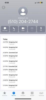 Called 10x within 3 hours and still no answers