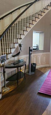 Perfect stairway for a beautiful bride in foyer.