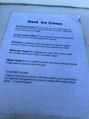 Ice cream menu that looks delish