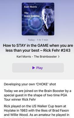 Karl Morris' The Brain Booster podcast is fantastic. Loved being a guest.