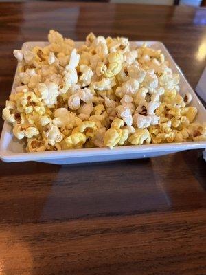 Complimentary popcorn for table