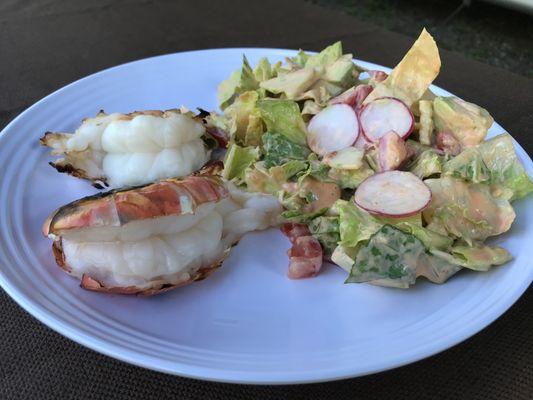 Giant prawns & salad.