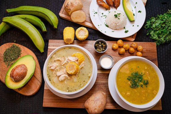 Ajiaco and Mondongo Soups