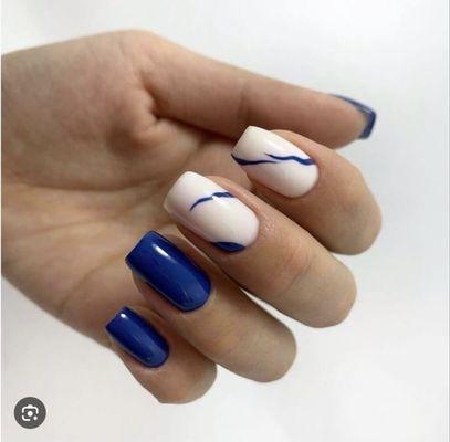 MY INSPO PHOTO (but blue is changed brown for my nails)